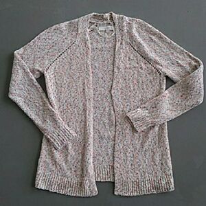 LOFT Cream Confetti Cardigan Sweater Medium-Weight Knit